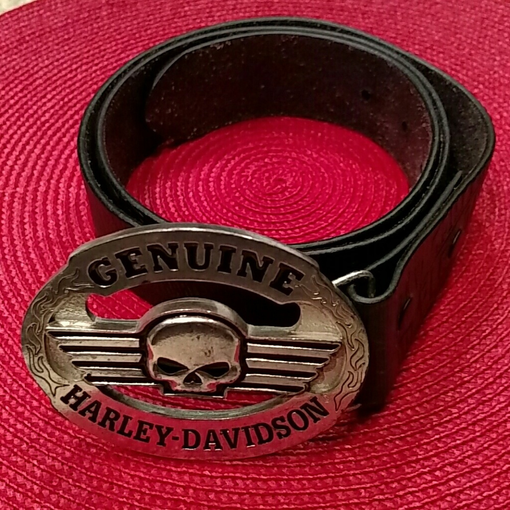 Harley Davidson Leather Belt w/LmtdEdition Buckle